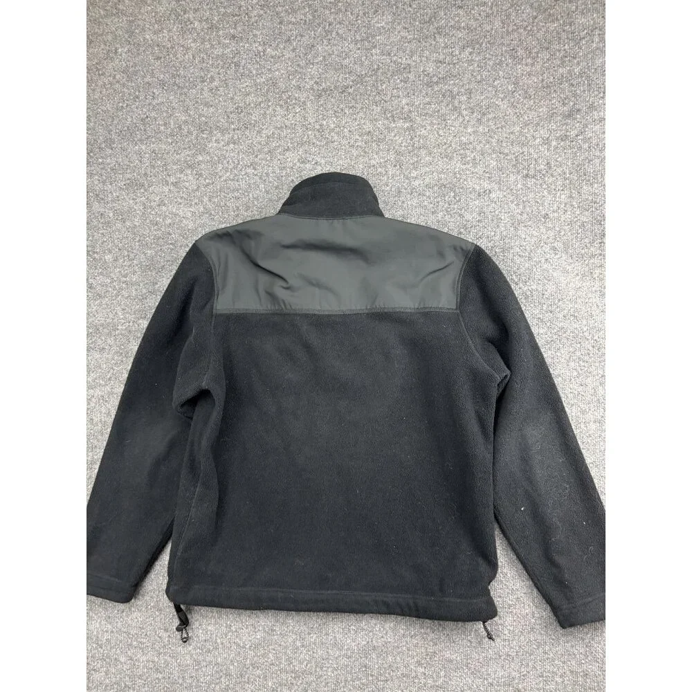 J.Crew Pullover Mens‎ Medium Black Fleece Quarter Zip Chest Pocket Shoulder Yoke